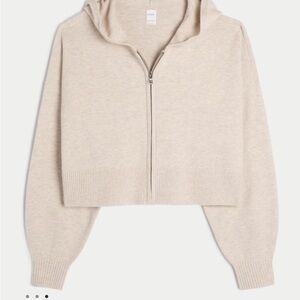 GILLY HICKS RELAXED SWEATER-KNIT ZIP-UP HOODIE